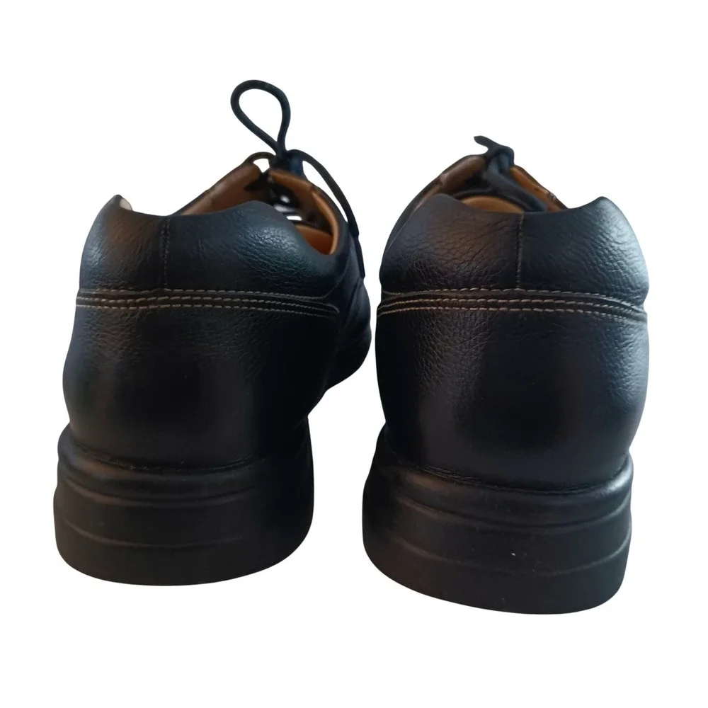 Johnston & Murphy Mens Black Pebbled Leather Split Toe Oxfords 20-7222 Size 12 M